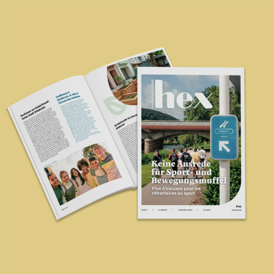 Couverture du hex Nordstad Magasinn, numéro 46, panneau de randonnée et groupe en marche